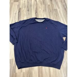 U.S. Polo Assn Blue Cotton Crew Neck Logo Sweatshirt Men's Size 4XLT Long Sleeve